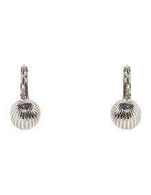 Textured Ball Drop Earrings in Silver