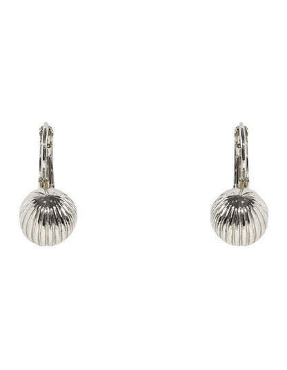Textured Ball Drop Earrings in Silver
