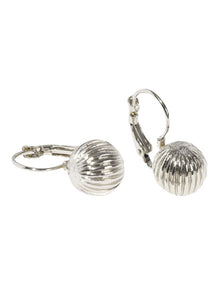Textured Ball Drop Earrings in Silver