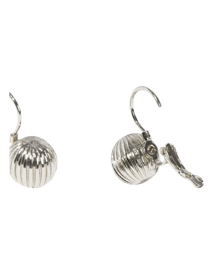 Textured Ball Drop Earrings in Silver