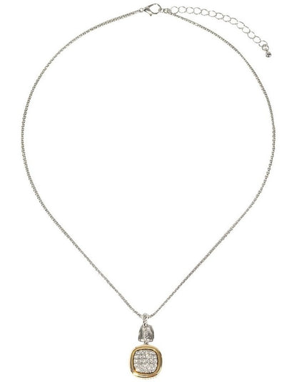 Framed Crystal Pendant Necklace in Multi