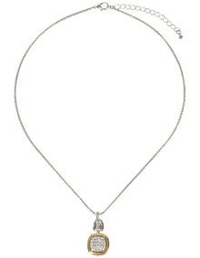 Framed Crystal Pendant Necklace in Multi
