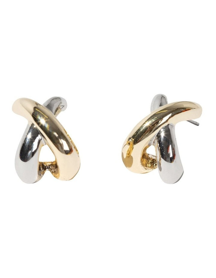 Criss-cross Stud Earrings in Multi