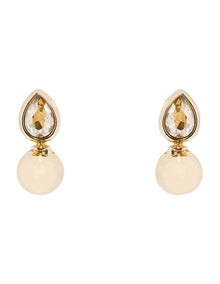Refined Crystal Drop Earring in Gold
