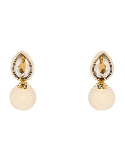 Refined Crystal Drop Earring in Gold