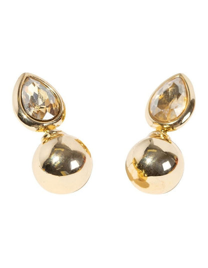 Refined Crystal Drop Earring in Gold