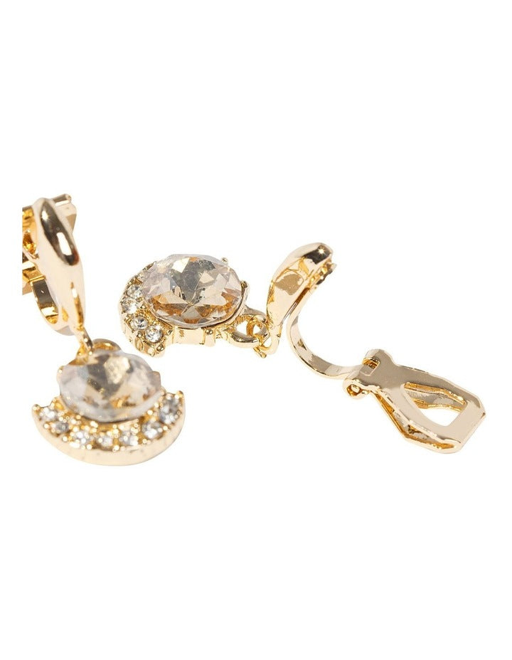 Nouveau Clip On Earrings in Gold