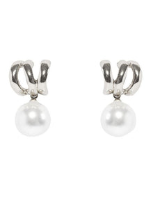 Illusion Pearl Drop Earrings in Silver