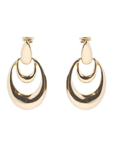Orbit Drop Clip On Earrings in Gold