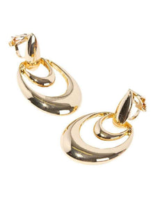Orbit Drop Clip On Earrings in Gold