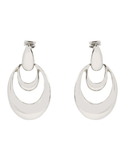 Orbit Drop Clip On Earrings in Silver