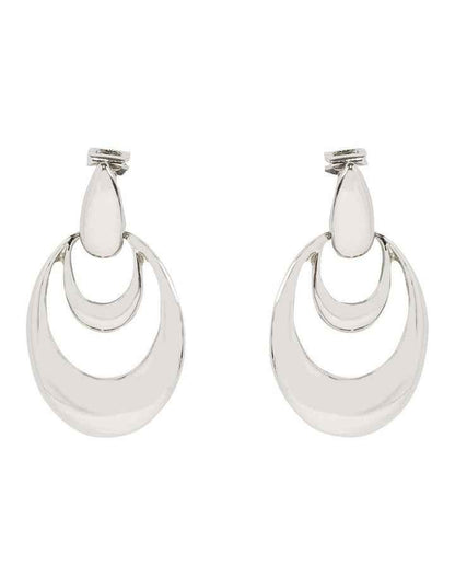 Orbit Drop Clip On Earrings in Silver