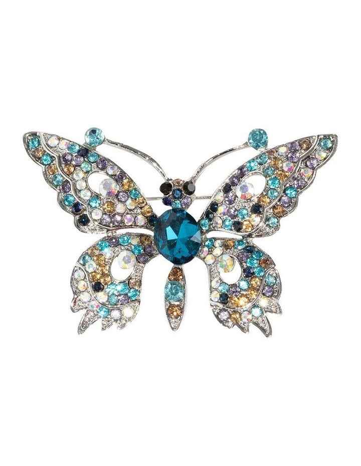 Gemstone Butterfly Brooch in Multi