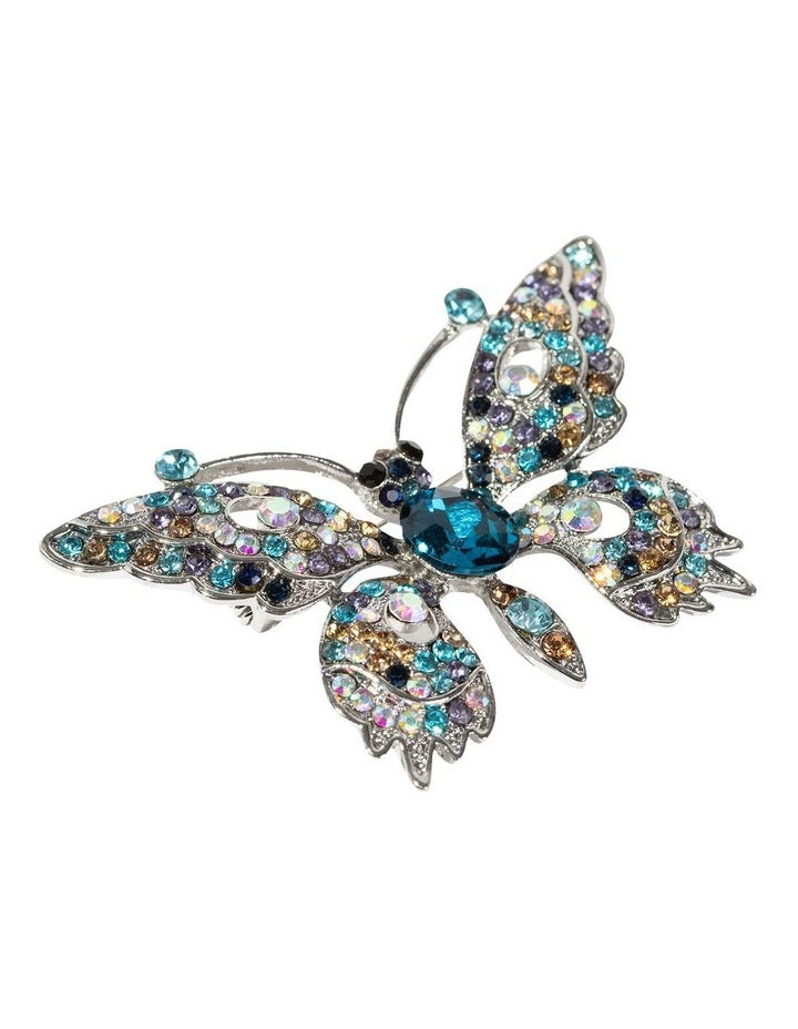 Gemstone Butterfly Brooch in Multi