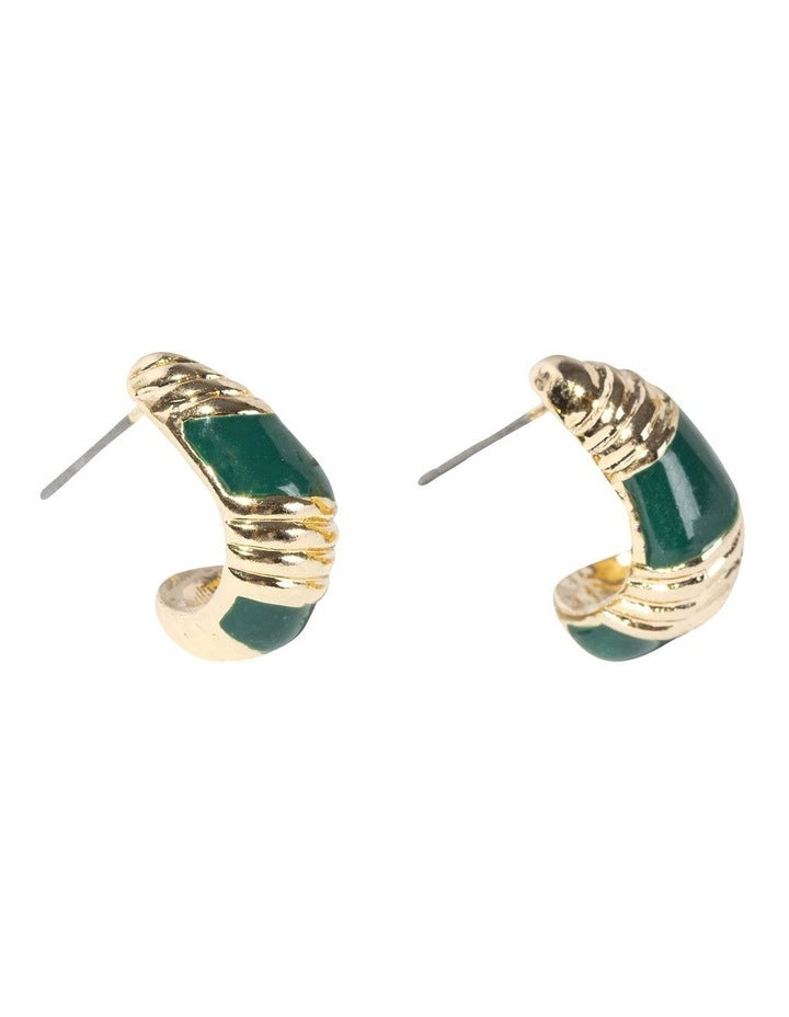 Twist Enamel Detail Earrings in Multi