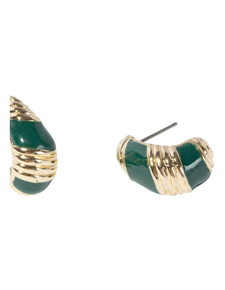 Twist Enamel Detail Earrings in Multi