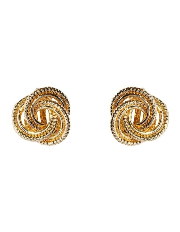 Dappled Knot Clip On Earrings in Gold