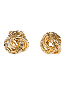 Dappled Knot Clip On Earrings in Gold