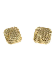 Cross Weave Stud Earrings in Gold