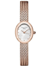 Mini Oval Watch 18mm MWRMR-M07 in White/Rose Gold-Tone