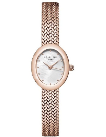 Mini Oval Watch 18mm MWRMR-M07 in White/Rose Gold-Tone