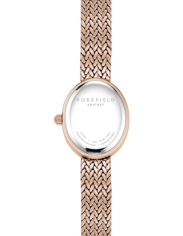 Mini Oval Watch 18mm MWRMR-M07 in White/Rose Gold-Tone