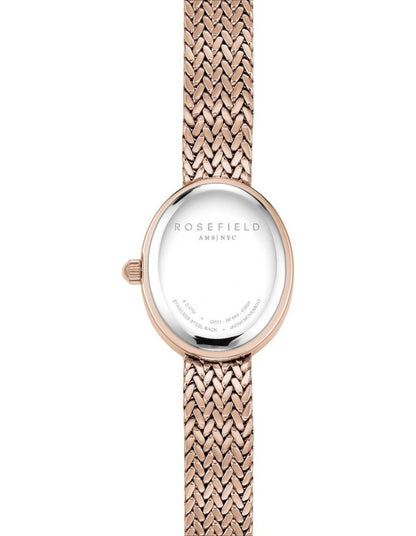 Mini Oval Watch 18mm MWRMR-M07 in White/Rose Gold-Tone