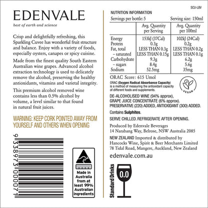 Edenvale Non Alcoholic Wine Sparkling Cuvee 750ml