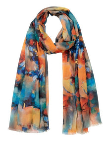 Abstract Print Scarf in Orange