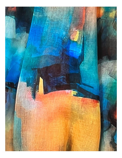 Abstract Print Scarf in Orange