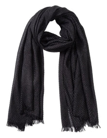 Pleated Sparkle Evening Wrap Scarf in Black