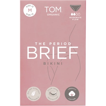 TOM Organic The Period Brief Bikini Moderate Flow Size Medium each