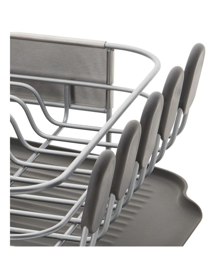 Compact Dish Drying Rack in Grey
