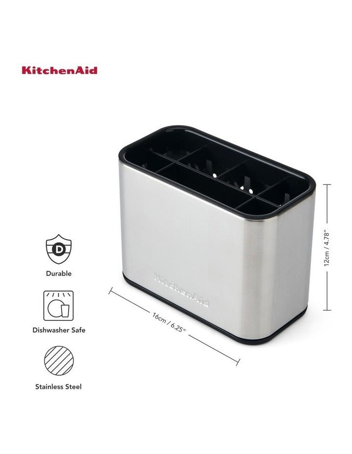 Stainless Steel Sink Brush Caddy in Silver