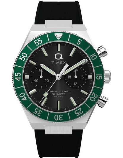 Continental Chronograph Synthetic Rubber Strap Watch 40mm in Black