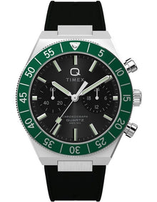 Continental Chronograph Synthetic Rubber Strap Watch 40mm in Black