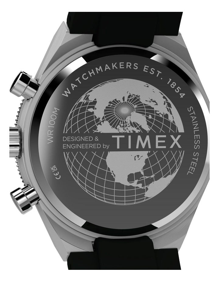 Continental Chronograph Synthetic Rubber Strap Watch 40mm in Black