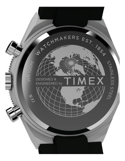 Continental Chronograph Synthetic Rubber Strap Watch 40mm in Black