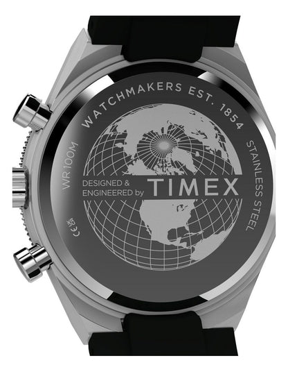 Continental Chronograph Synthetic Rubber Strap Watch 40mm in Black