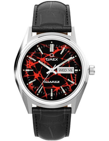 Vega 1978 Reissue Leather Strap Watch 38mm in Black