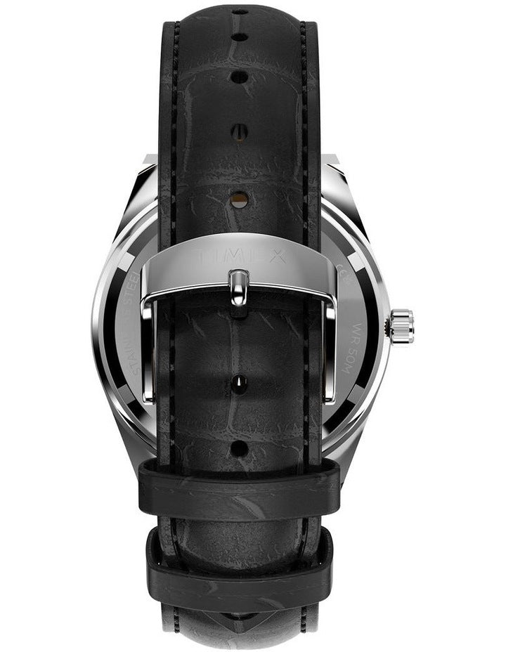Vega 1978 Reissue Leather Strap Watch 38mm in Black