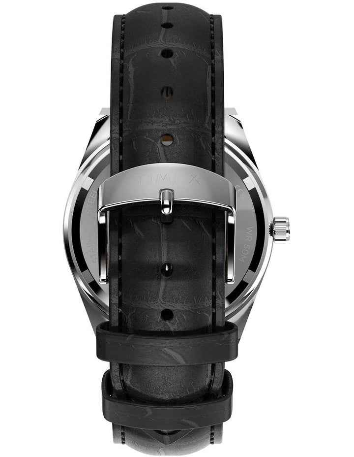 Vega 1978 Reissue Leather Strap Watch 38mm in Black
