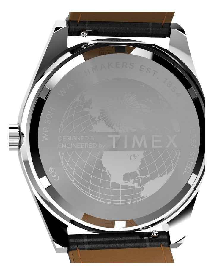 Vega 1978 Reissue Leather Strap Watch 38mm in Black