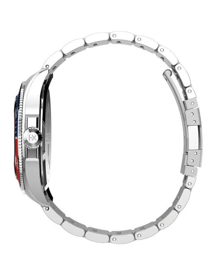 Harborside Coast Multifunction Stainless Steel Bracelet Watch 43mm in Silver