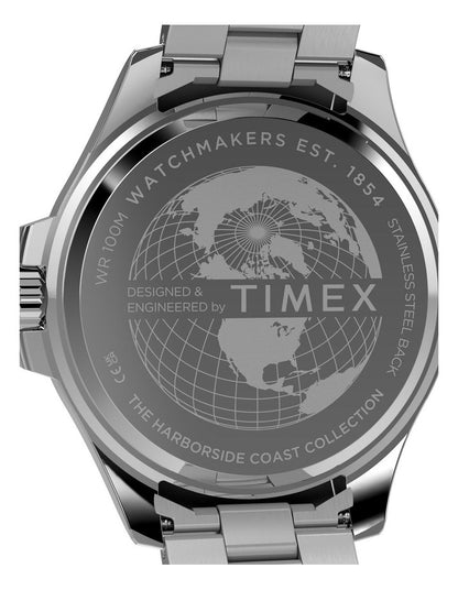 Harborside Coast Multifunction Stainless Steel Bracelet Watch 43mm in Silver