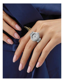 Analogue Ring Watch in Silver-Tone