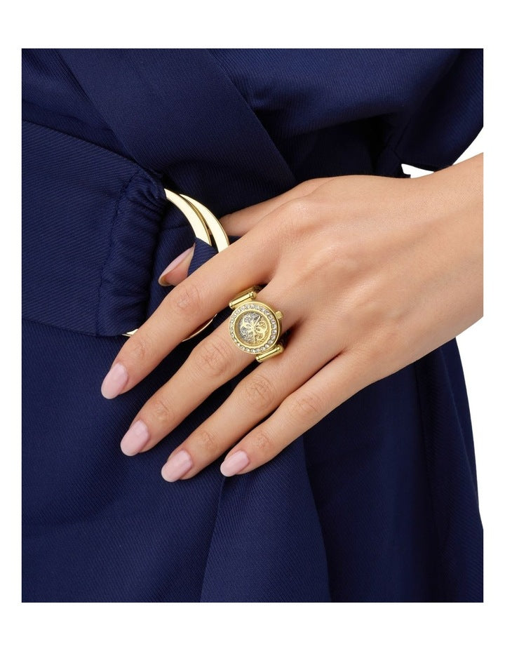 Analogue Ring Watch in Gold-Tone