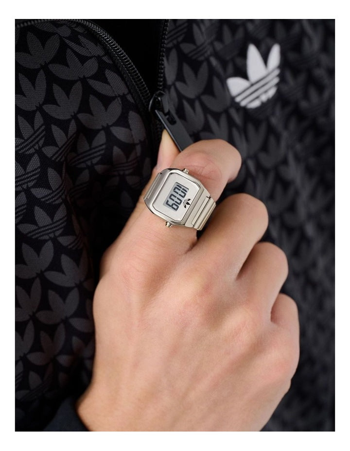 Digital Two Ring Watch AOST26037 in Silver