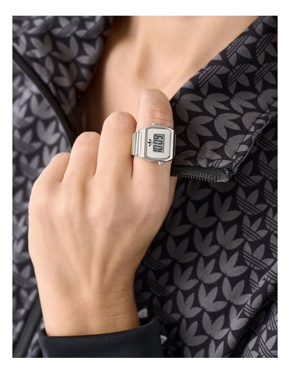 Digital Two Ring Watch AOST26037 in Silver