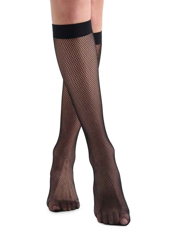 Knee High Fishnet Stockings in Black